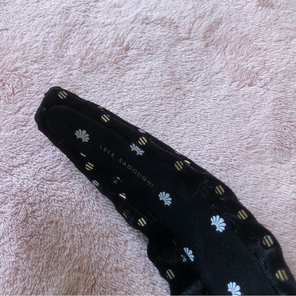 Lele Sadoughi Jet Dotted Velvet Knotted Headband - Picture 4 of 4